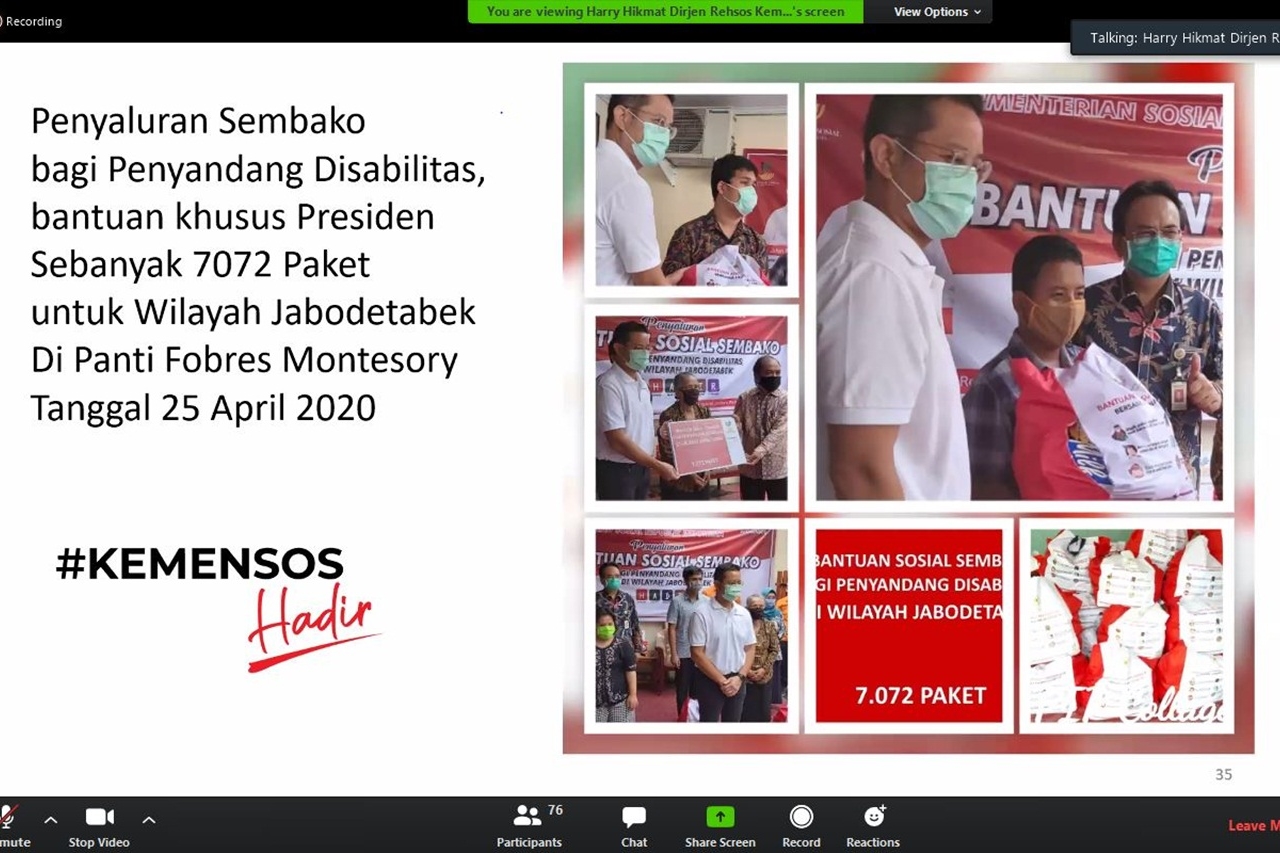 Presidential Cash Social Assistance will be Launched for the Elderly and Disabilities Outside Jabodetabek