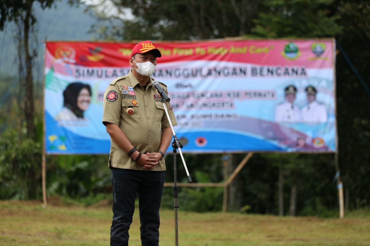 Apel Kesiapsiagaan dan Simulasi Penanggulangan Bencana pada Pencanangan KSB di Kabupaten Sumedang