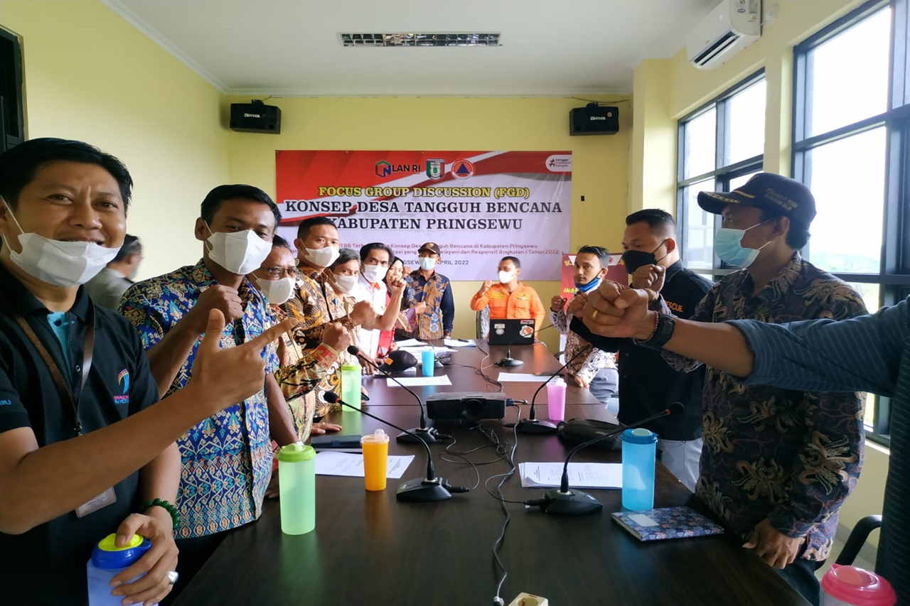 Tagana Pringsewu Ikuti "Focus Group Discussion" Desa Tangguh Bencana